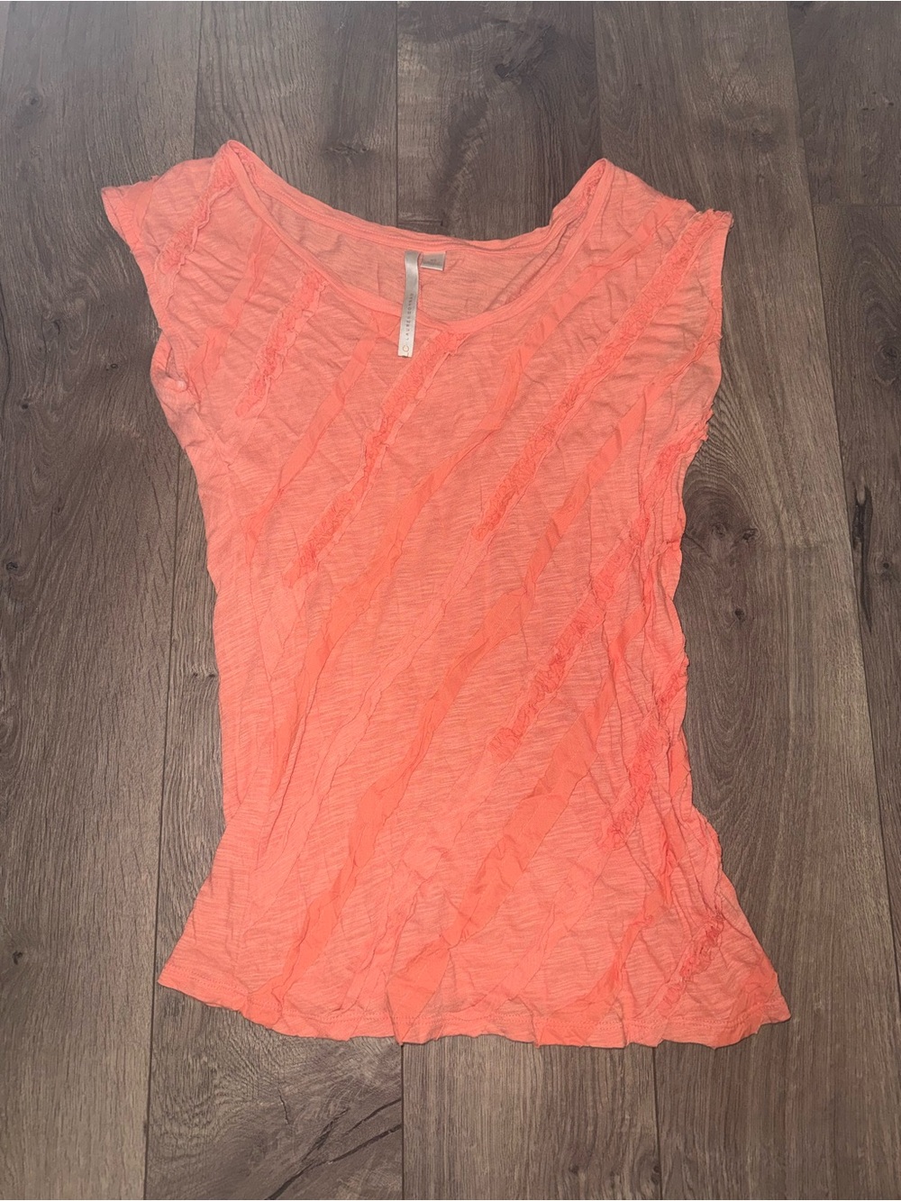 LC Lauren Conrad Coral Ruffle-Detail Short Sleeve Tee